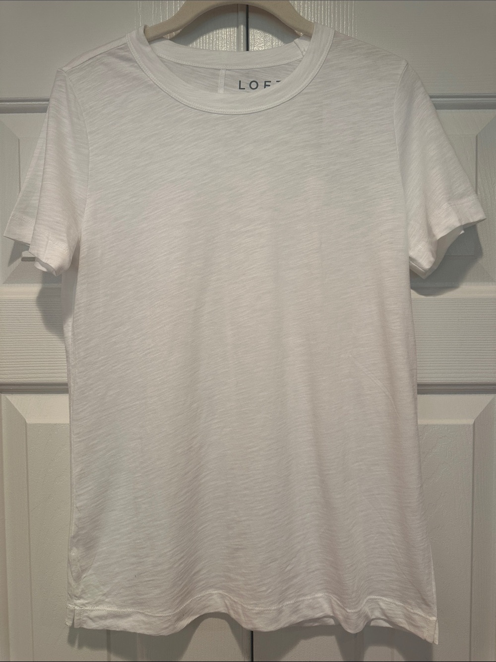 LOFT Classic White Short Sleeve Crew Neck Tee size XS